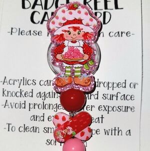 Hand Crafted Strawberry Shortcake Badge Reel